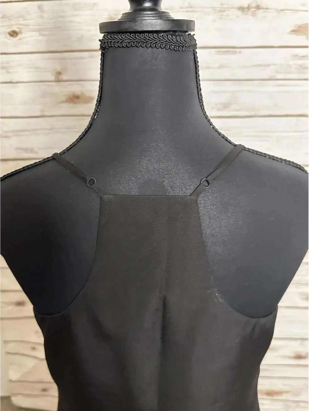 J.Crew black minimalist 90s V-neck racerback tank/slip dress Size 2